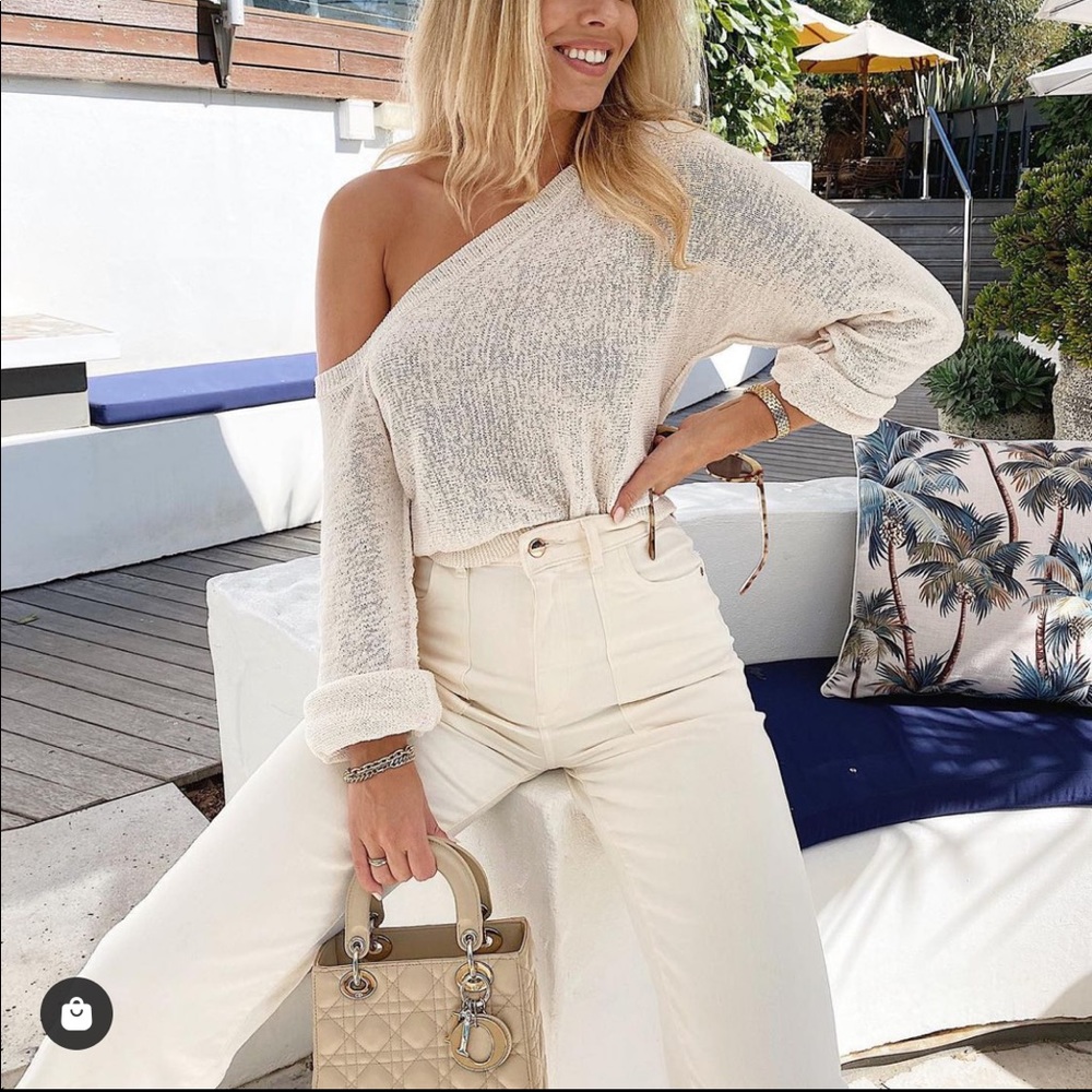 Rita Off Shoulder Sweater in Ivory